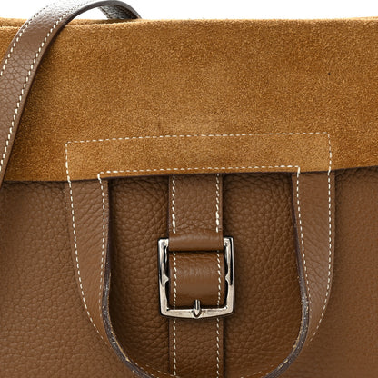 Hermes Taurillon Clemence Halzan 31 GM Etoupe 7 of 11