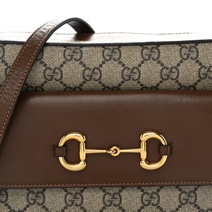 Gucci GG Supreme Monogram Small Horsebit 1955 Shoulder Bag Beige Brown Sugar 8 of 11
