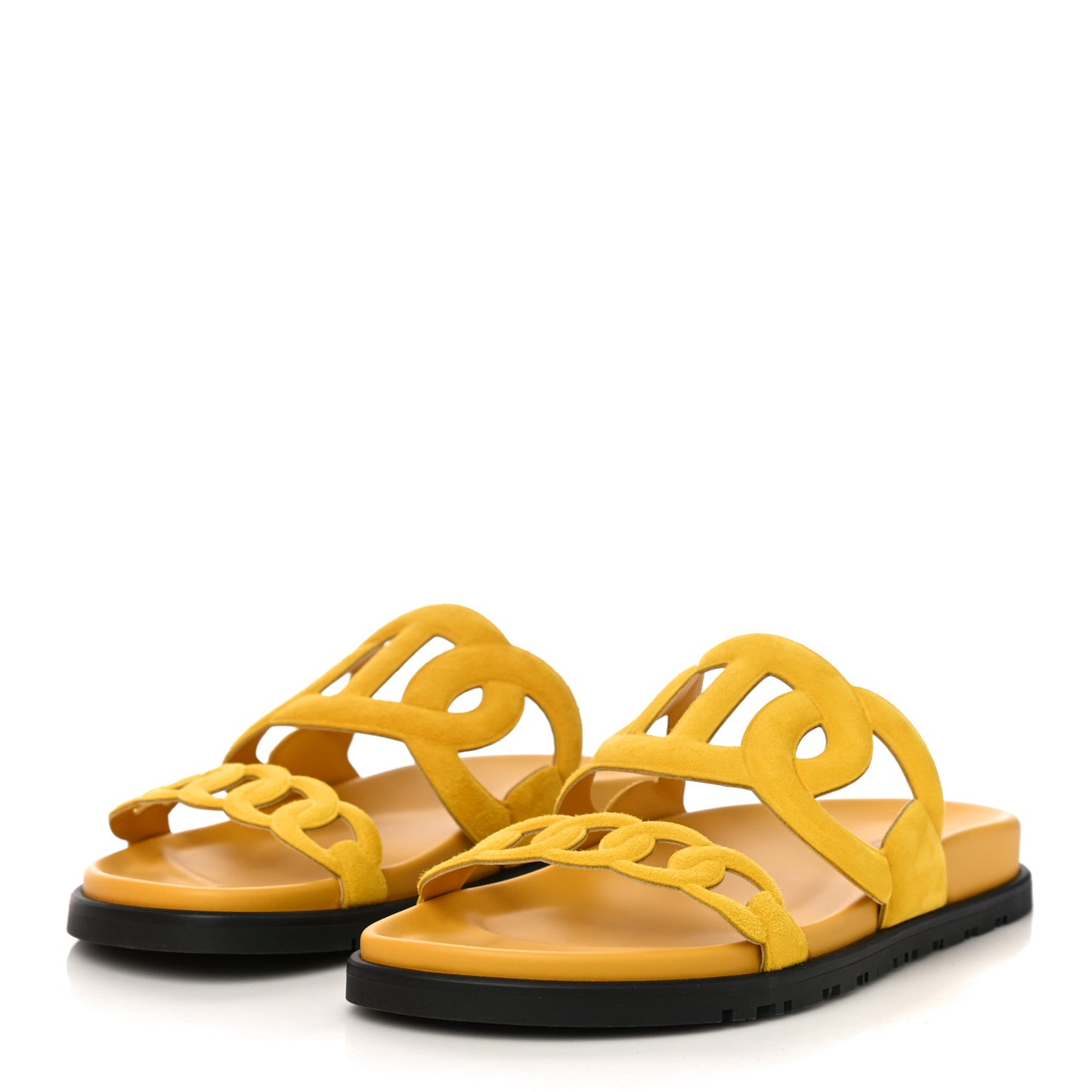 Suede Goatskin Extra Sandals 38 Jaune Sable