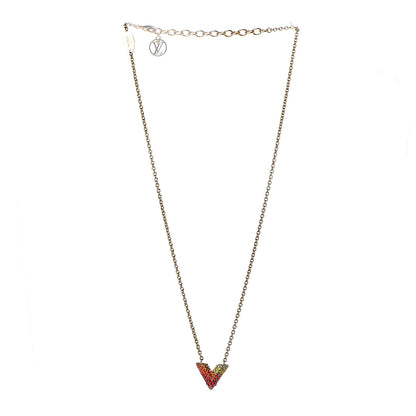 Louis Vuitton Swarovski Essential V Strass Necklace Multicolor Gold 3 of 6