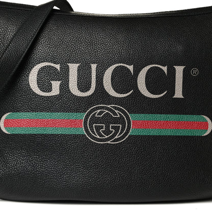 Gucci Grained Calfskin Logo Half Moon Hobo Black 7 of 14