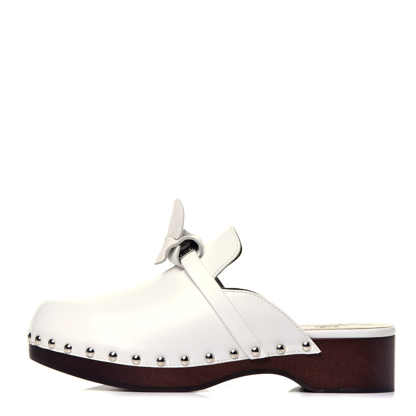 Smooth Calfskin Calya Mules 38 White