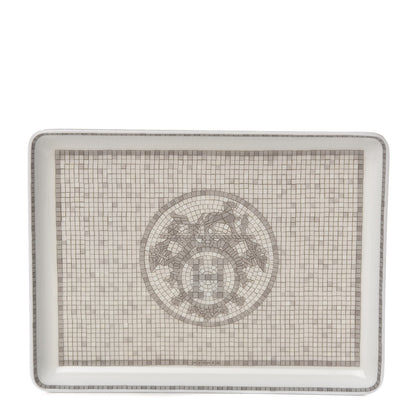 Hermes Porcelain Mosaique Au 24 Sushi Plate Platine 1 of 8