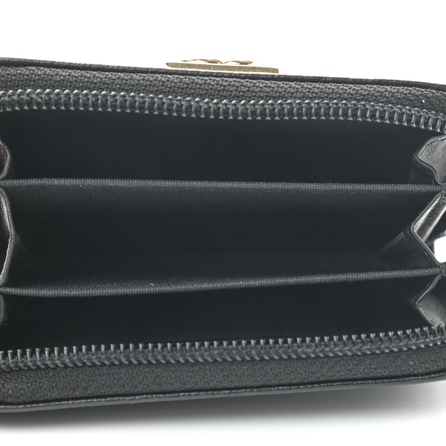 Caviar Quilted Boy Zip Around Coin Purse Wallet Black