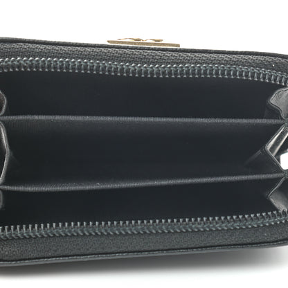 Chanel Caviar Quilted Boy Zip Around Coin Purse Wallet Black 5 of 7