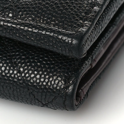 Chanel Caviar Quilted Double Flap Wallet Black 9 of 9