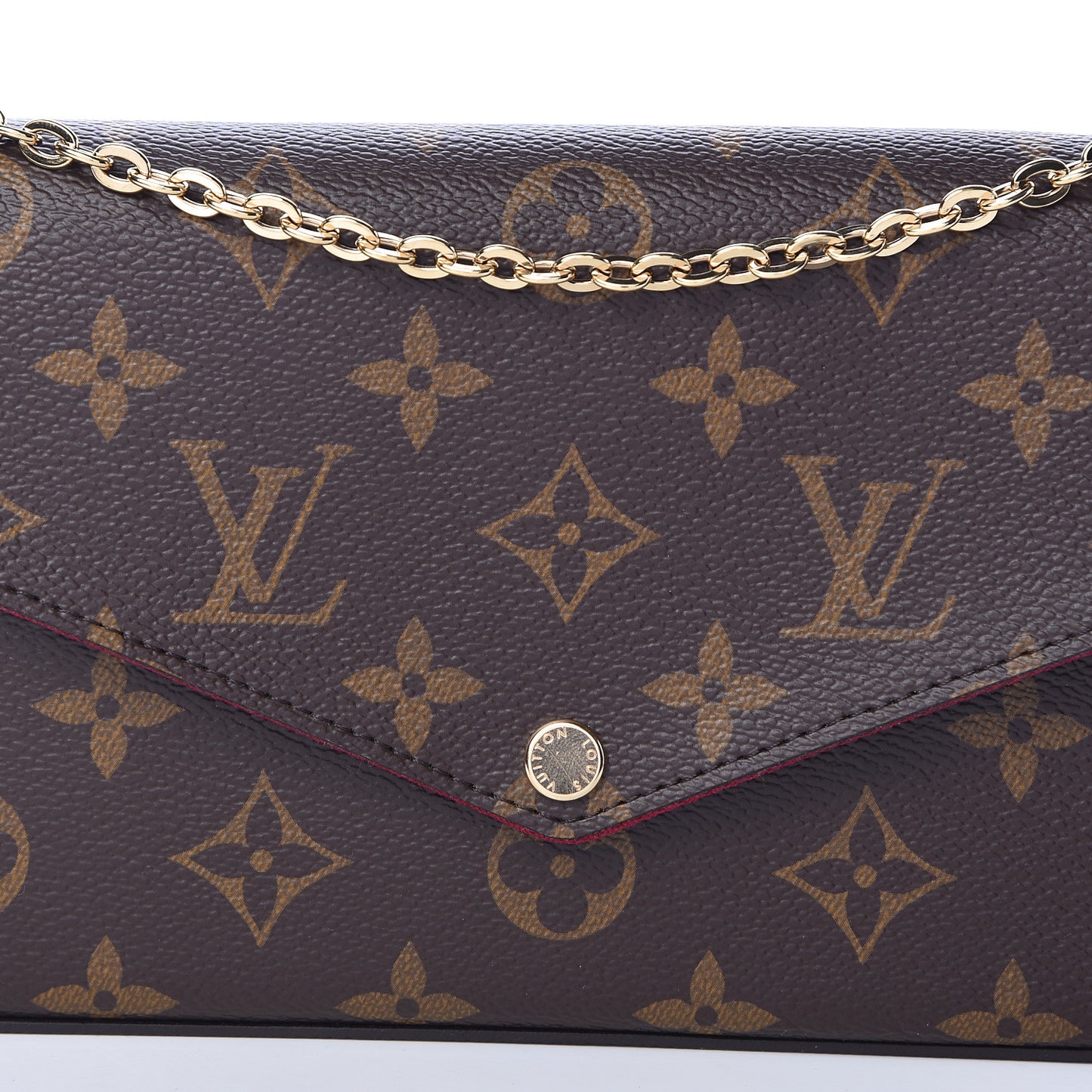 Monogram Pochette Felicie Chain Wallet Fuchsia