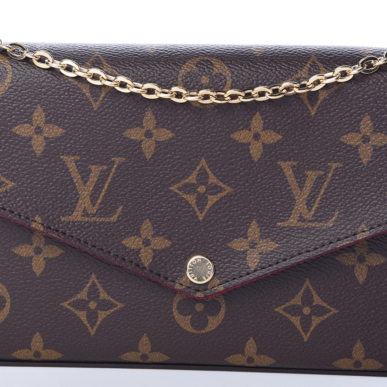 Louis Vuitton Monogram Pochette Felicie Chain Wallet Fuchsia 9 of 12
