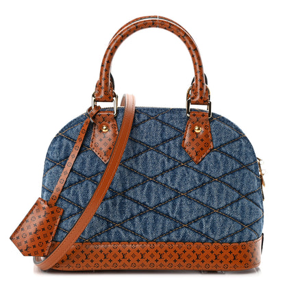 Louis Vuitton Denim Calfskin Reverse Monogram Malletage Alma BB Blue 1 of 4