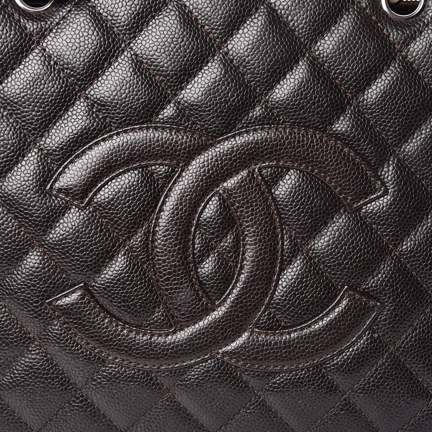 Chanel Caviar Quilted Grand Shopping Tote GST Dark Brown 26 of 26