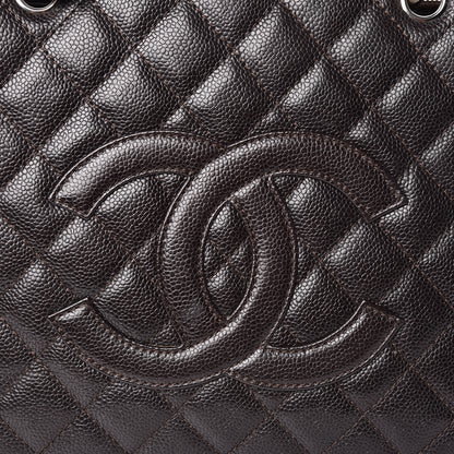 Chanel Caviar Quilted Grand Shopping Tote GST Dark Brown 26 of 26