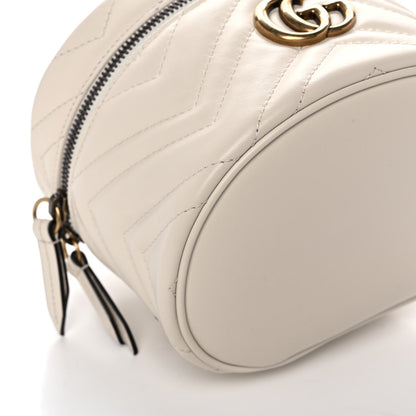 Gucci Calfskin Matelasse Mini GG Marmont Round Backpack White 8 of 10