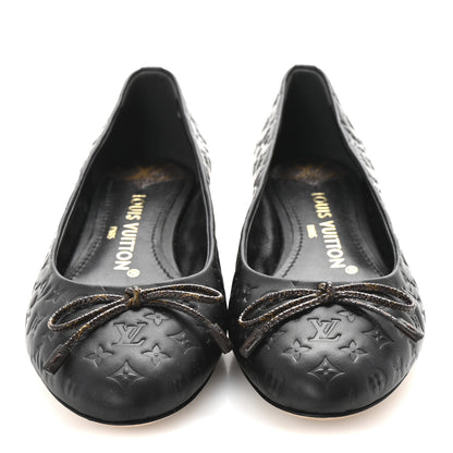 Louis Vuitton Calfskin Monogram Embossed Nina Ballerina Flats 36 Black 3 of 8