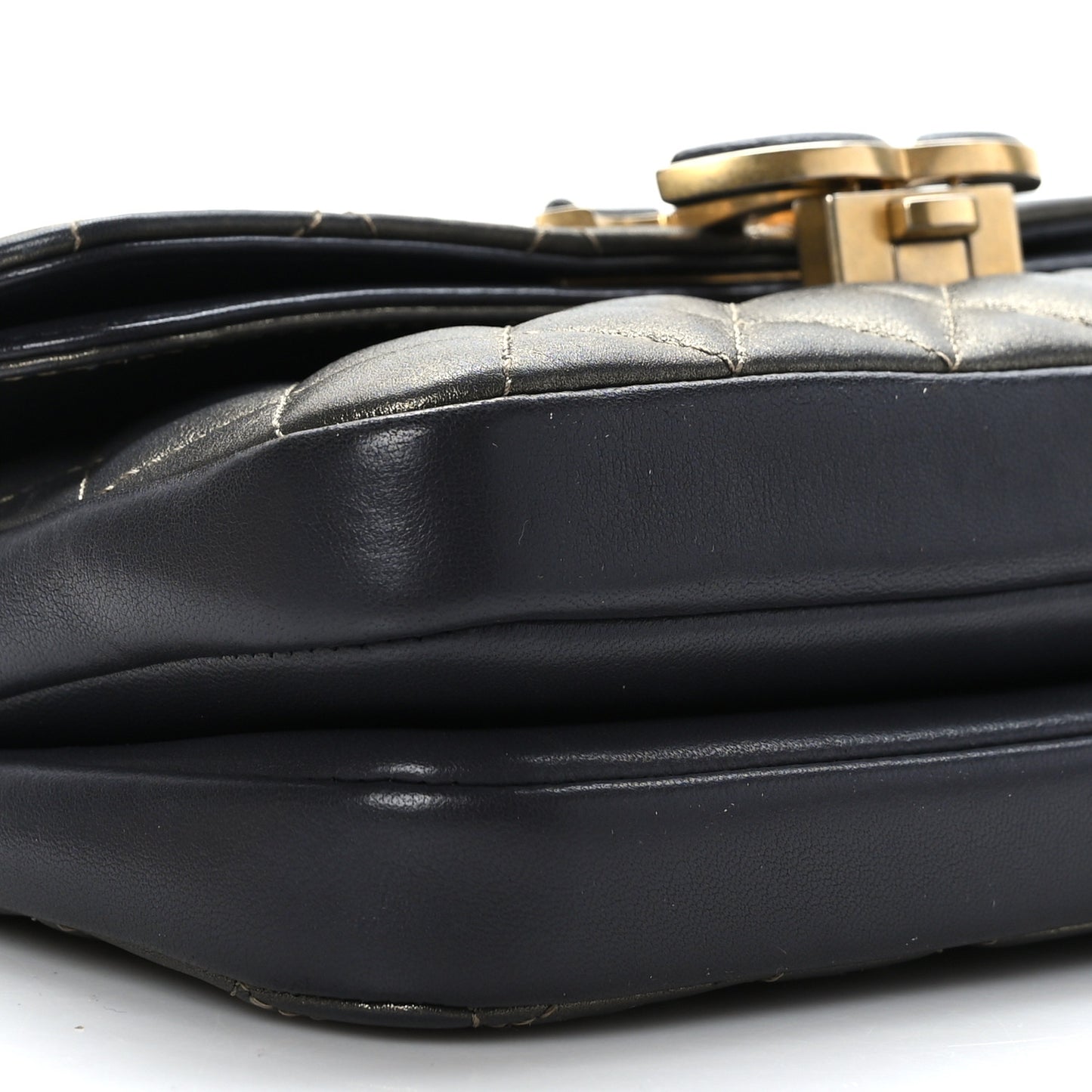 Lambskin Quilted Small CC Chic Flap Gold
