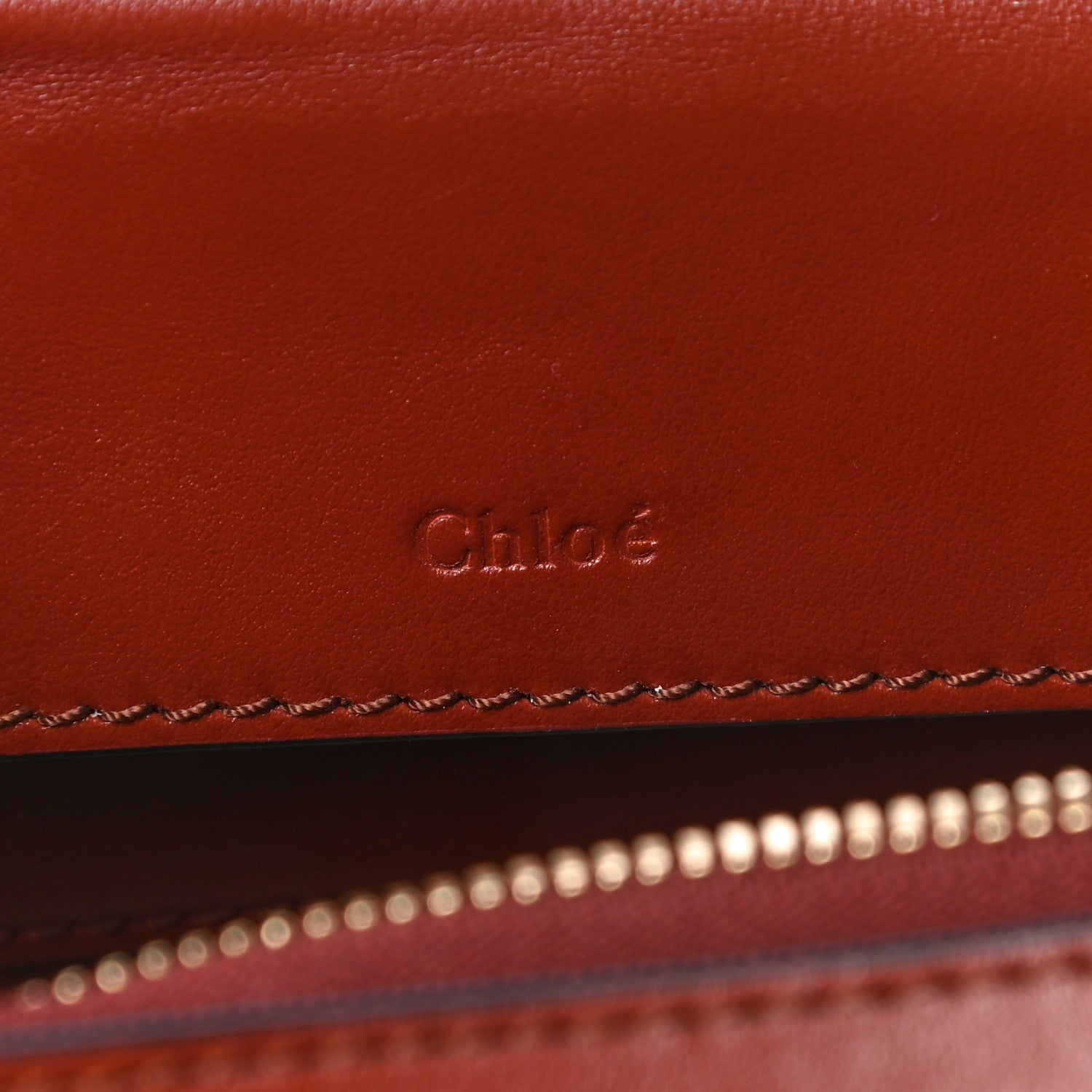 Chloe Shiny Calfskin Mini Vanity C Bag Sepia Brown 6 of 9