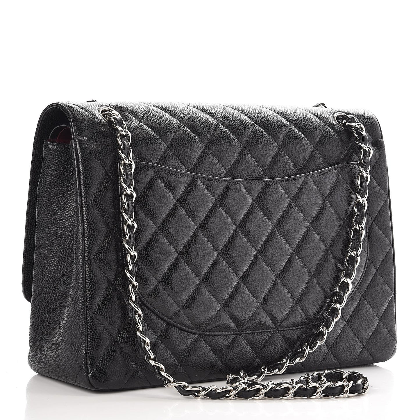 Caviar Quilted Maxi Double Flap Black