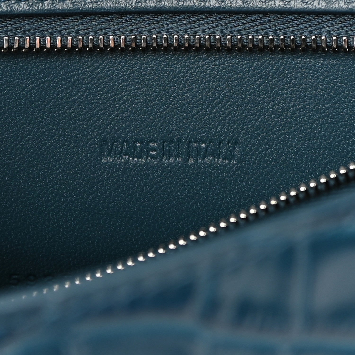 Balenciaga Shiny Calfskin Crocodile Embossed Small Hourglass Top Handle Bag Dark Petrol Blue 7 of 10