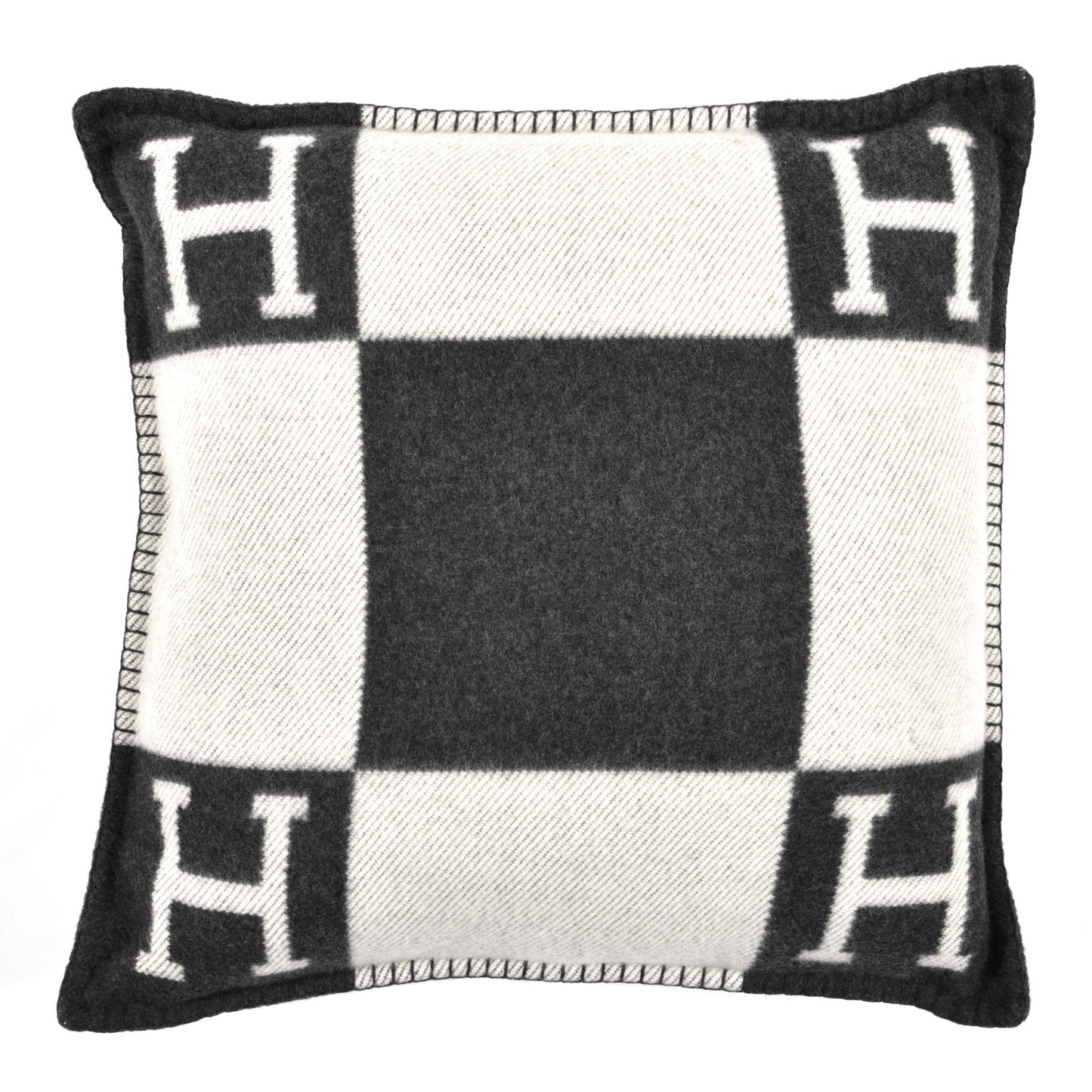 Wool Cashmere Avalon Pillow PM Ecru Gris Fonce