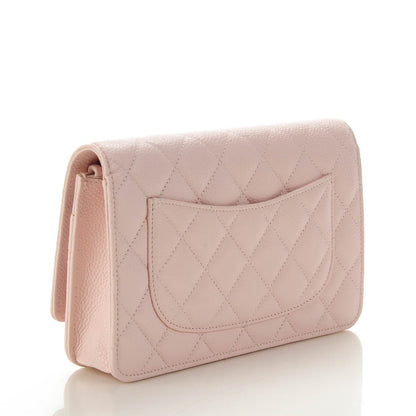 Chanel Pearly Caviar Quilted Wallet On Chain WOC Pink 3 of 8