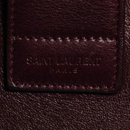 Saint Laurent Smooth Calfskin Medium Cabas Monogram Bordeaux 6 of 9