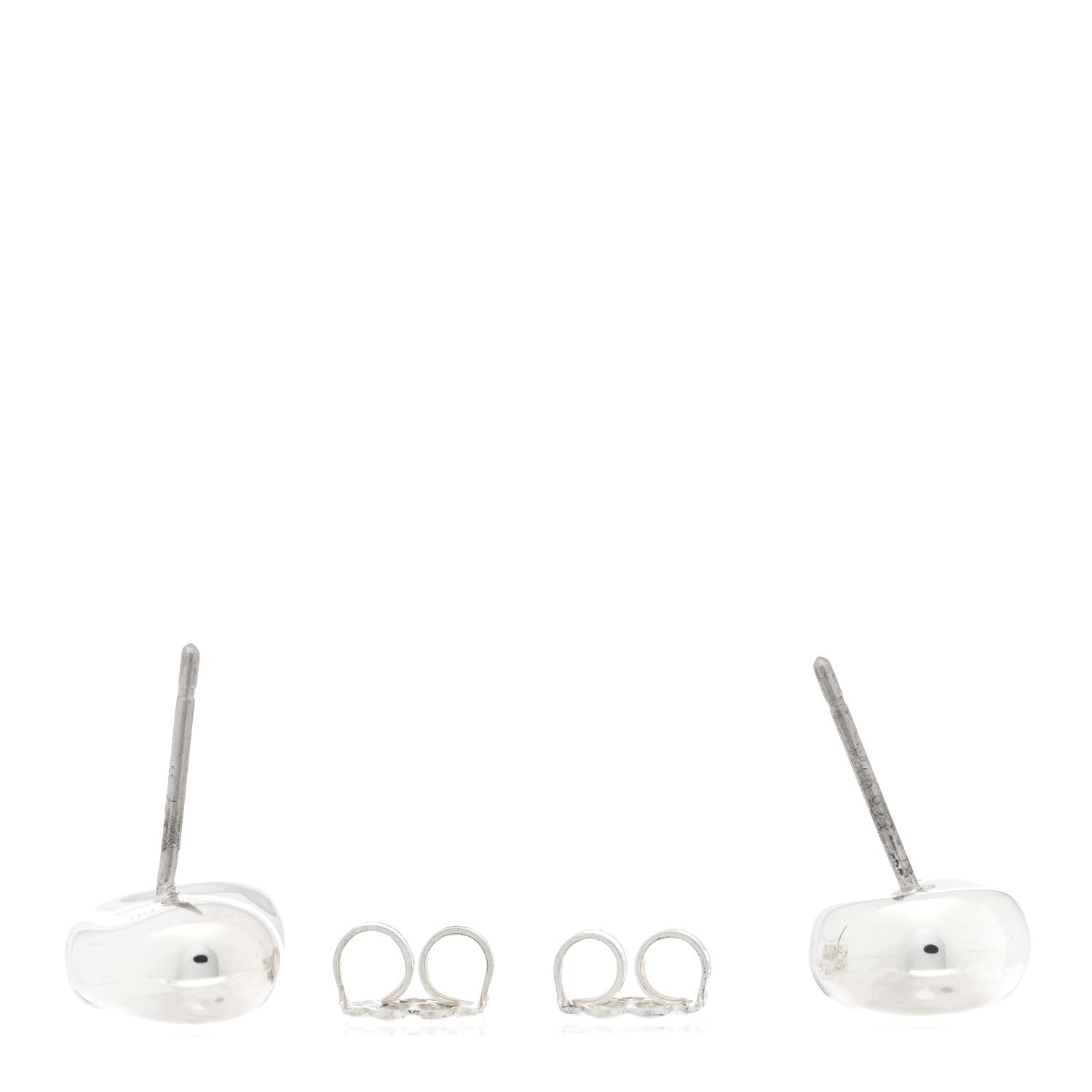 Tiffany Sterling Silver 11mm Elsa Peretti Bean Earrings 3 of 4