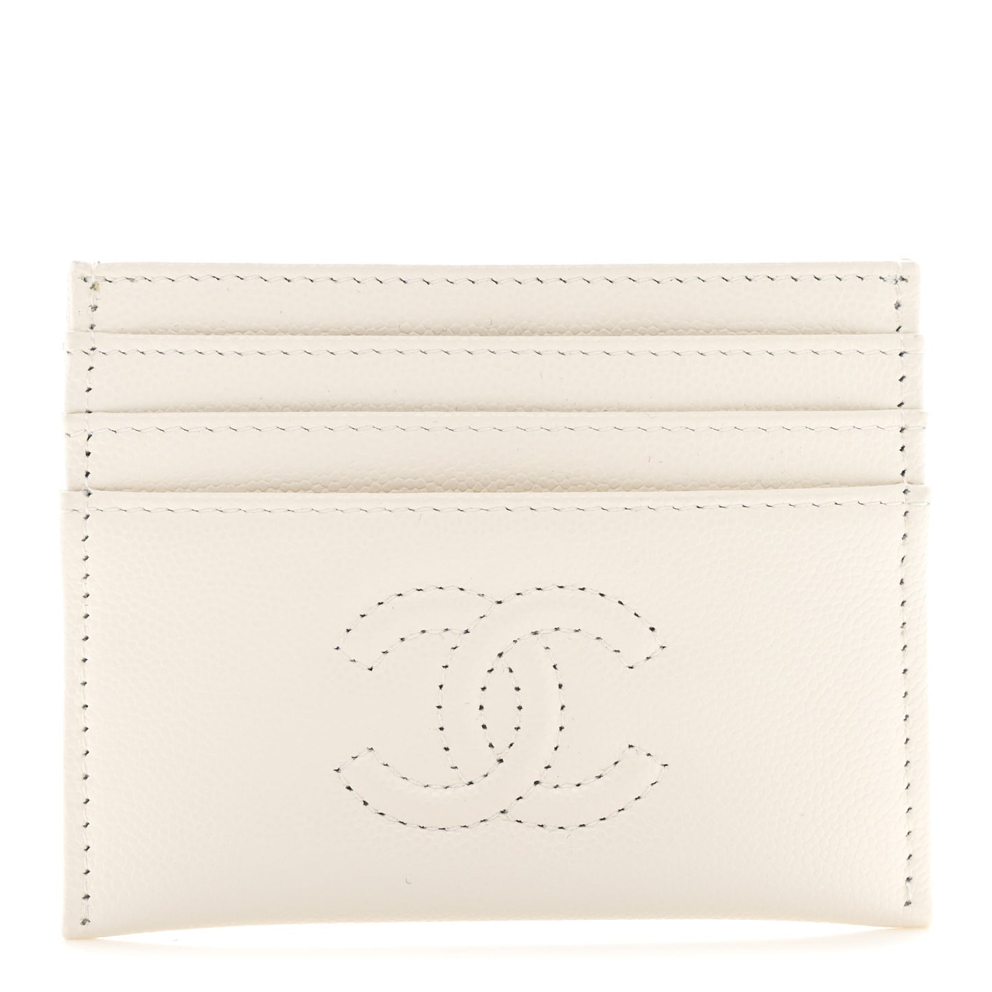 Caviar Quilted Timeless Multi Card Holder White