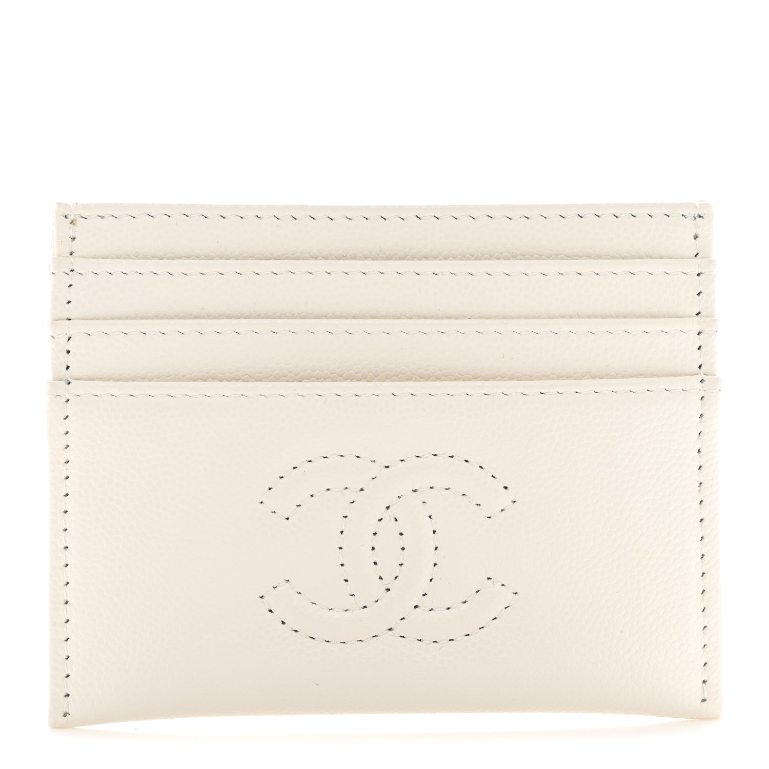 Chanel Caviar Quilted Timeless Multi Card Holder White 1 of 9