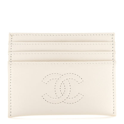 Chanel Caviar Quilted Timeless Multi Card Holder White 1 of 9