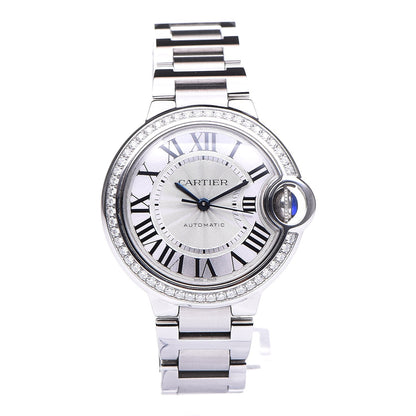 Cartier Stainless Steel Diamond Bezel 33mm Ballon Bleu De Cartier Automatic Watch 1 of 9