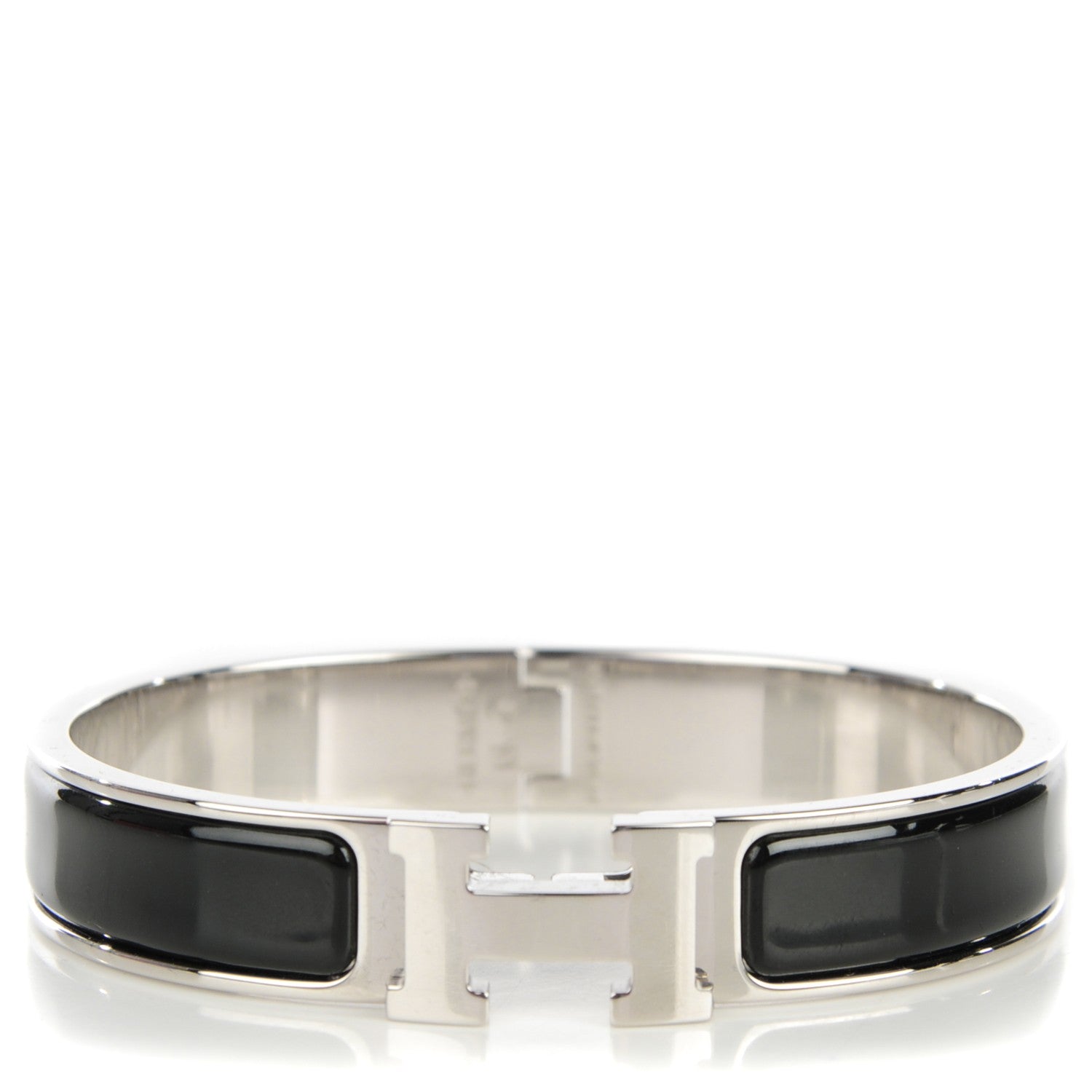 Hermes Enamel Narrow Clic Clac H Bracelet GM Black 1 of 6