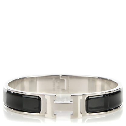 Hermes Enamel Narrow Clic Clac H Bracelet GM Black 1 of 6