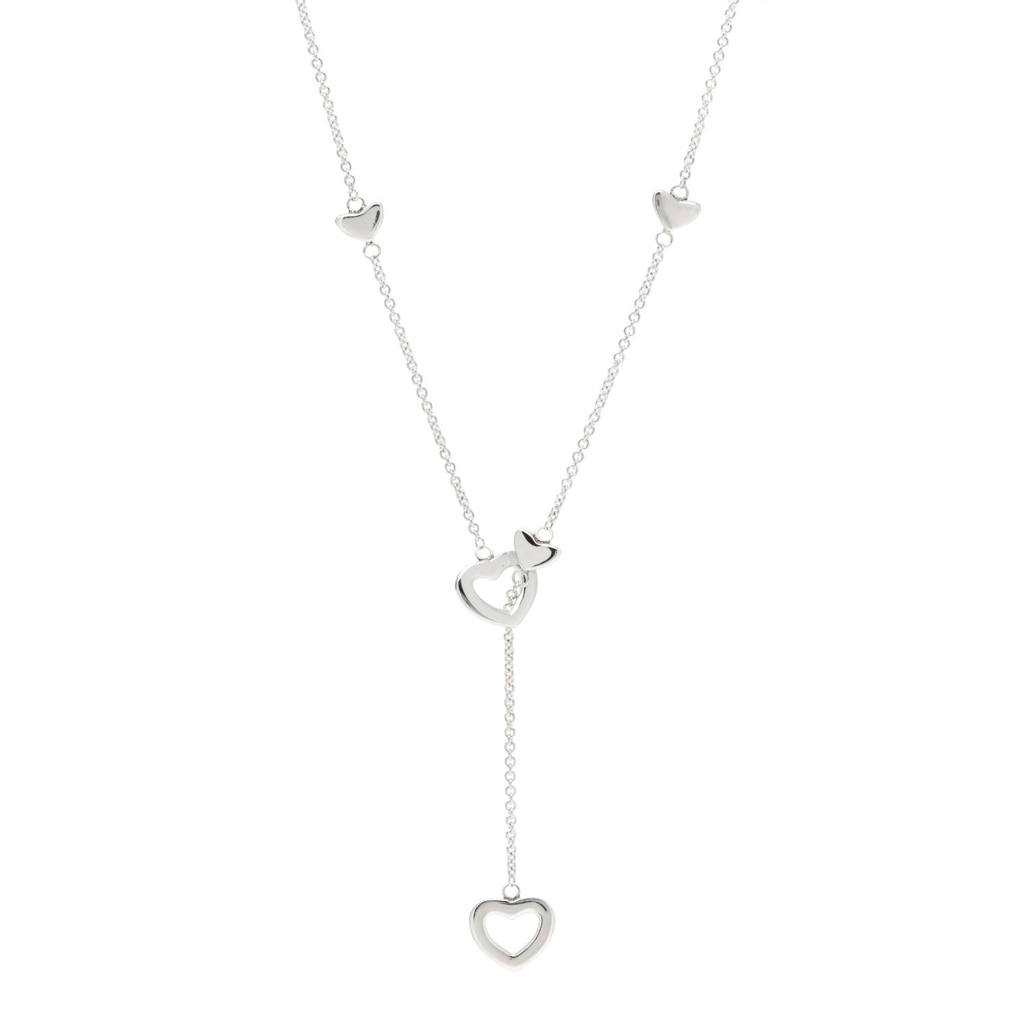 Tiffany Sterling Silver Heart Lariat Necklace 1 of 4