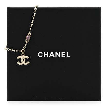 Chanel Crystal Pearl CC Charm Bracelet Light Gold Pink 5 of 5