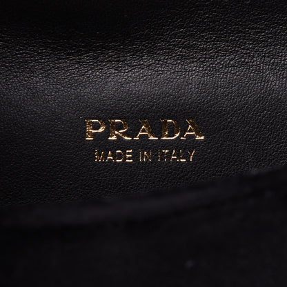 Prada Velvet City Calfskin Micro Cahier Bag Black Alloro 9 of 13