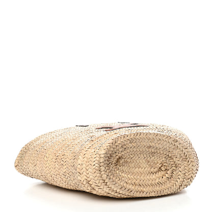 Celine Raffia Calfskin Triomphe Medium Panier Tan 4 of 11