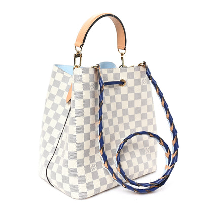 Louis Vuitton Damier Azur Braided Neonoe MM Blue 3 of 11