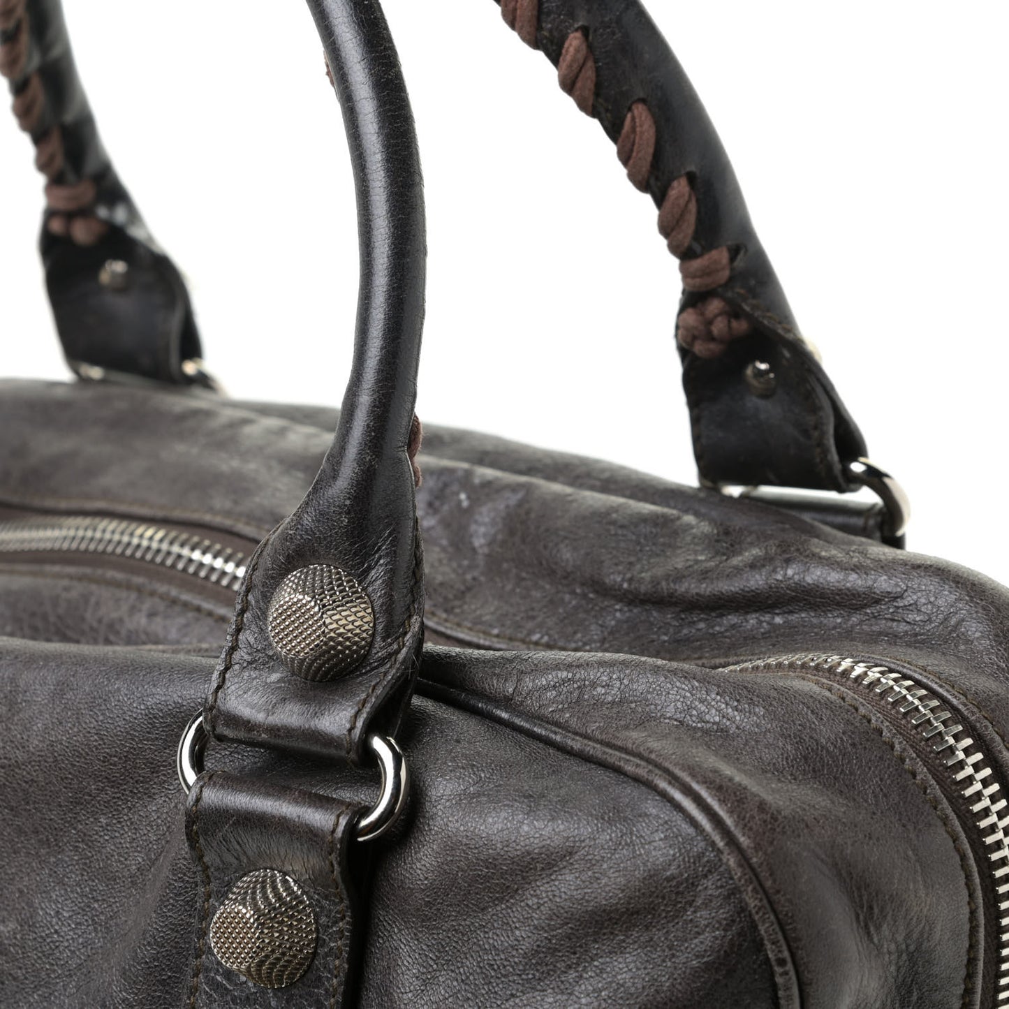 Agneau Giant 12 Silver Hardware Office Tote Charbon