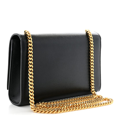 Saint Laurent Grain De Poudre Small Monogram Kate Satchel Black 3 of 11