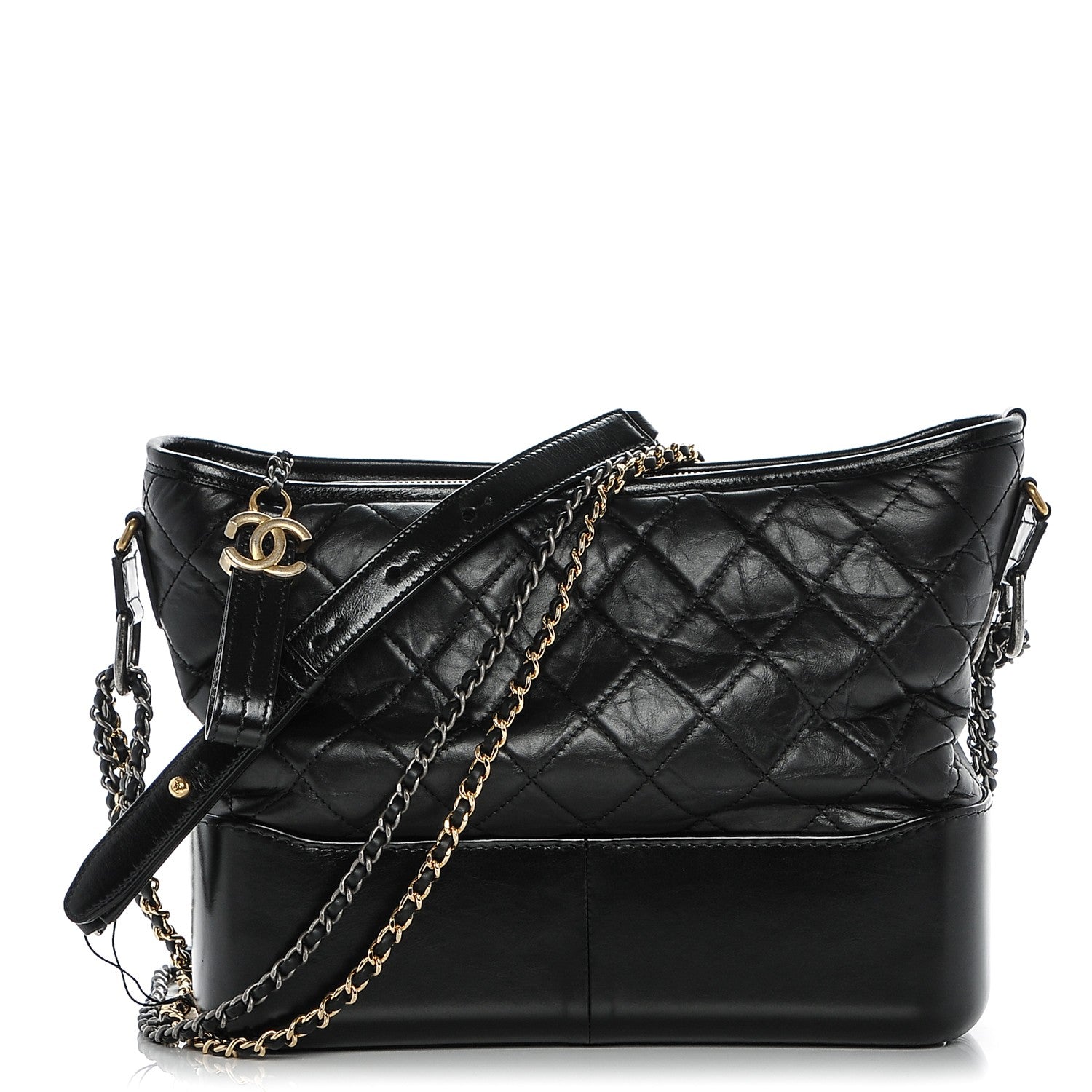 Chanel Aged Calfskin Quilted Medium Gabrielle Hobo Black 1 of 7