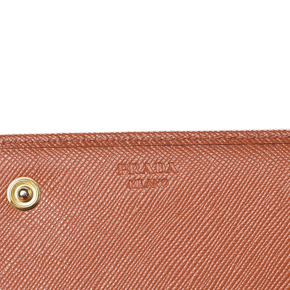 Prada Saffiano Metal Continental Flap Wallet Rame 6 of 7