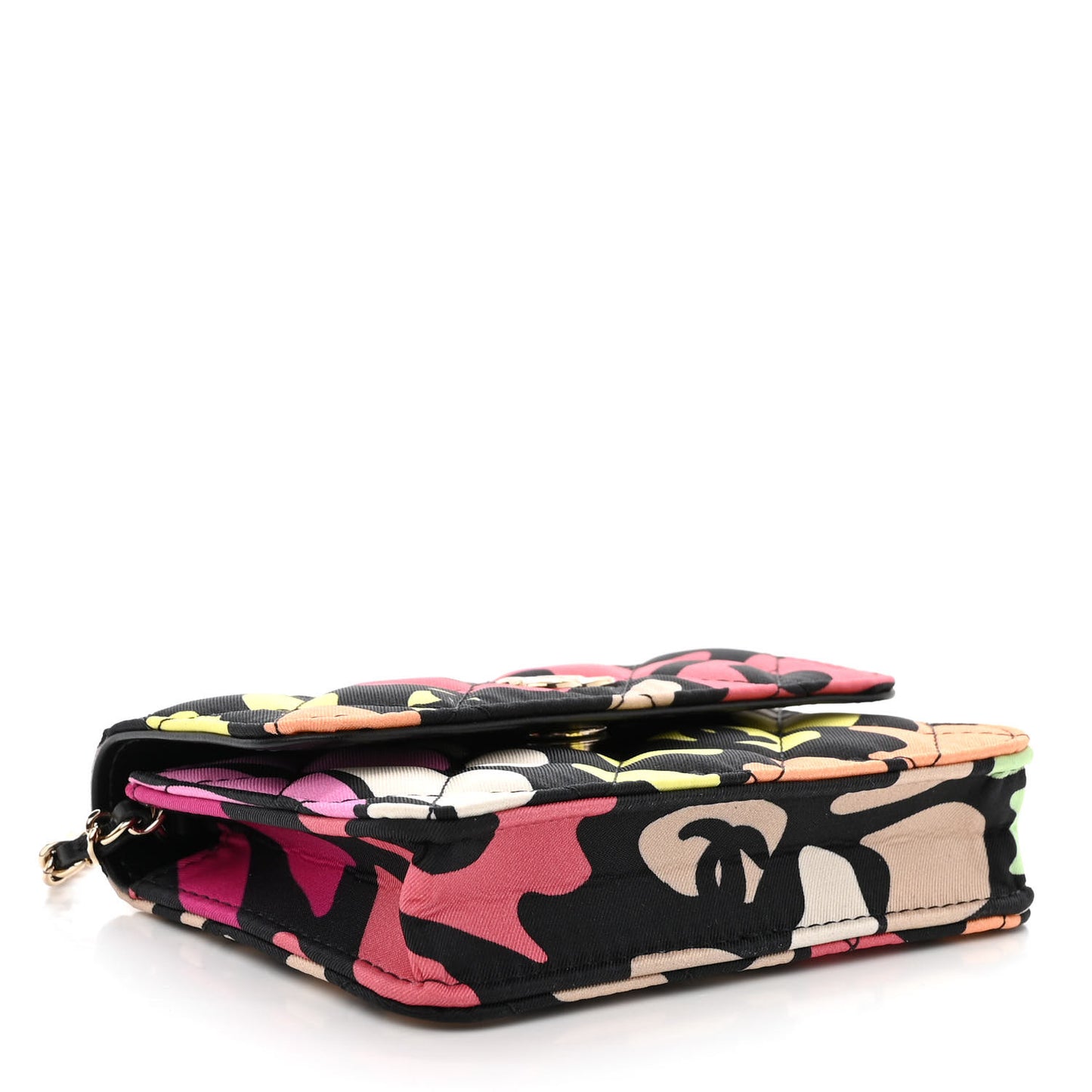 Canvas Printed CC Mini Clutch With Chain Multicolor