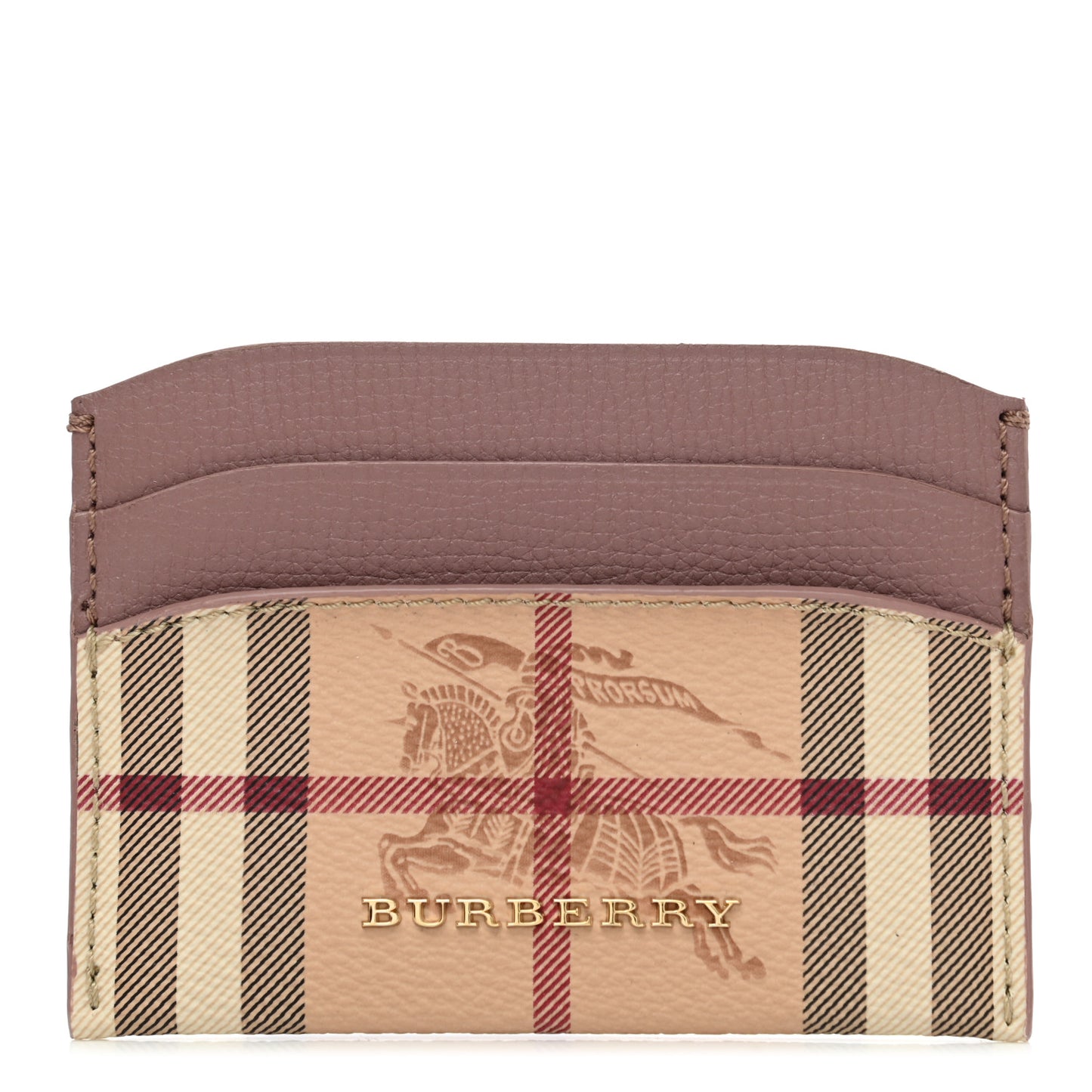 Soft Grain Calfskin Haymarket Check Izzy Card Case Light Elder Berry