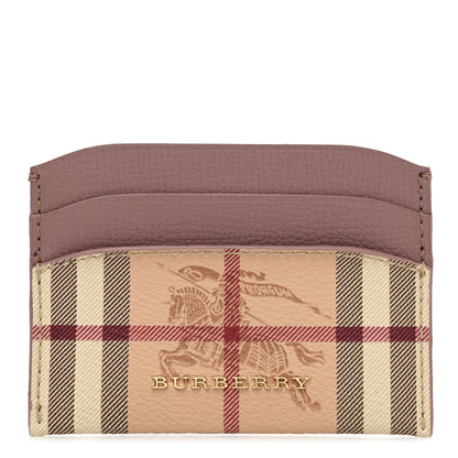 Burberry Soft Grain Calfskin Haymarket Check Izzy Card Case Light Elder Berry 1 of 7