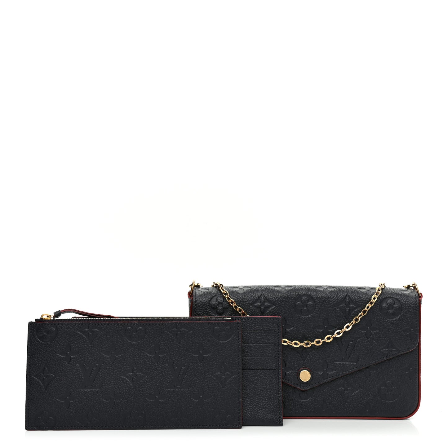 Empreinte Pochette Felicie Chain Wallet Marine Rouge