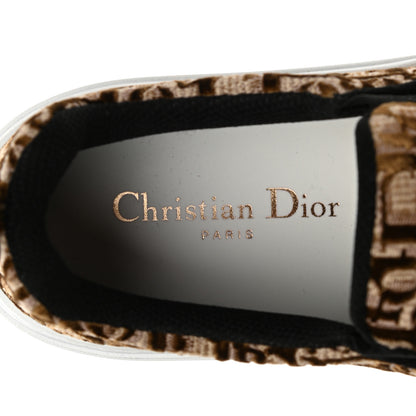 Christian Dior Velvet Oblique Womens Solar Slip On Sneakers 38 Bronze 6 of 9