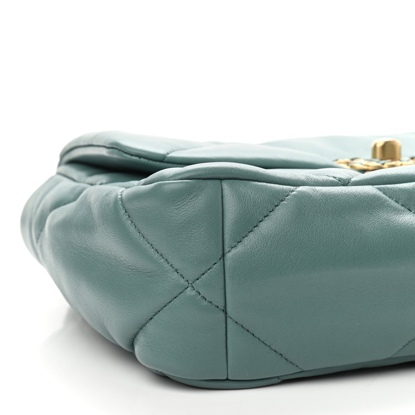 Lambskin Quilted Medium Chanel 19 Flap Green