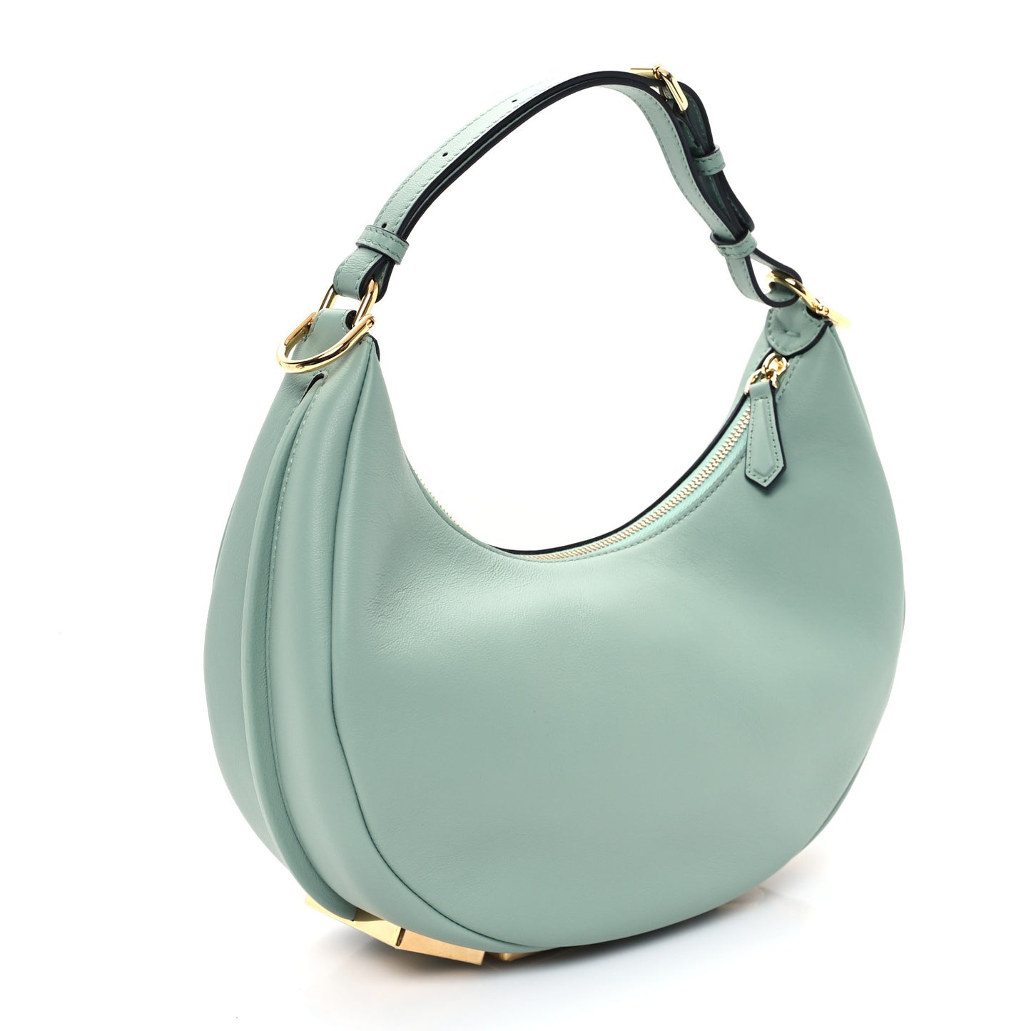 Vitello Grace Matte Small Fendigraphy Hobo Bag Menta