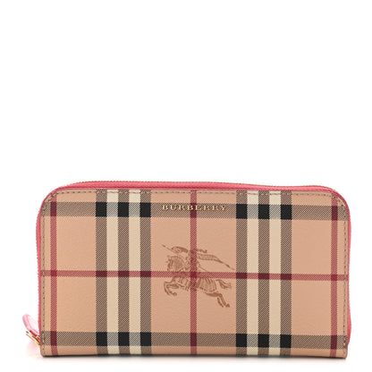 Burberry Haymarket Check Large Ziggy Zip Around Wallet Red 1 of 7