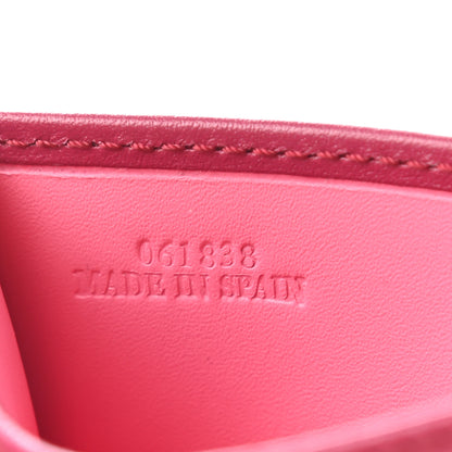Loewe Calfskin Embossed Puzzle Plain Card Holder Raspberry 7 of 7