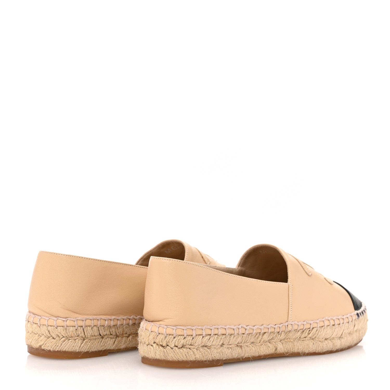 Chanel Lambskin CC Espadrilles 37 Beige Black 5 of 11